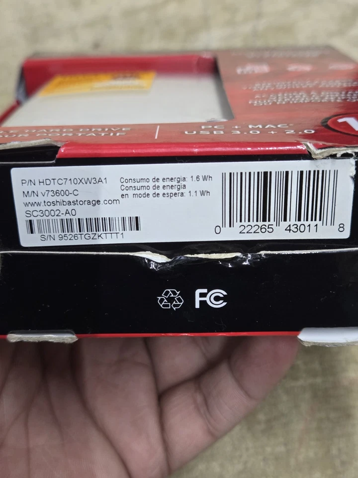 Toshiba Canvio Connect 1TB Portable External Hard Drive USB 3.0 New Sealed - Image 3 of 4