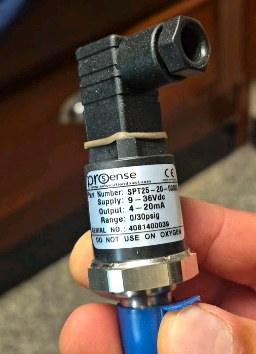 Prosense SPT25-20-0030D Gauge Pressure Transmitter 0-30 PSIG 4-20mA 9-36VDC