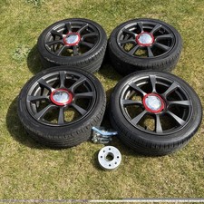 Set Of Genuine 16 Inch FIAT 500 ABARTH PANDA Alloy Wheels & Tyres  plus spacers