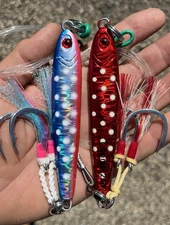 Tungsten Jigs 250g  Tiny Heavy Glow Fully Rigged Bluefin Tuna Pacific Queen