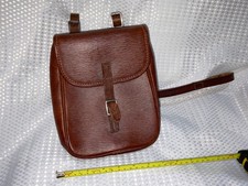 Borsa sportiva in pelle utility militare-cartuccia pieno fiore made in England marrone