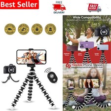 Bendable Tripod Stand for Vlogging Live Streaming with Wireless Remote - Black