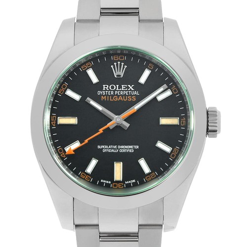ROLEX Milgauss green glass 116400GV black Random Number second hand mens