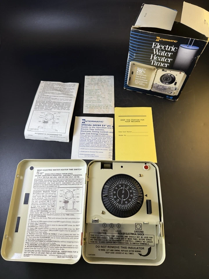 Intermatic WH-21 Electric Water Heater Timer External Override Switch 250V Vl03 - Image 3 of 4