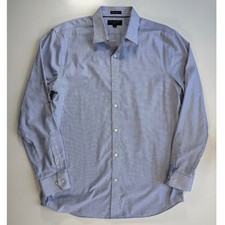 BANANA REPUBLIC Non Iron Button Up L/S Shirt Mens Large 16-16.5 Standard Blue