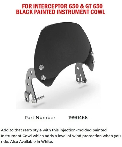 "BLACK PAINTED INSTRUMENT COWL" FIT FOR ROYAL ENFIELD INTERCEPTOR 650 & GT 650 - Picture 1 of 6