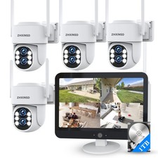 Security Camera System Outdoor Wireless for Home, Dual Lens 6MP 10X Hybrid Zo...