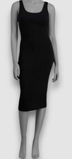 Bar III Womens' Black Scoop Neck Sleeveless Jersey Midi Dress Petite Size PS