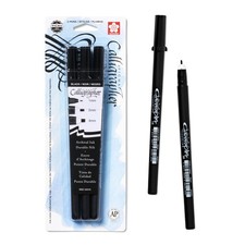 SAKURA 50319 3-Piece Pigma Blister Card Calligrapher Pen Set, Black