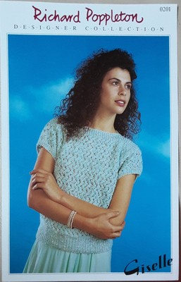 Orig Richard Popleton Giselle Damen Kurzarm Pullover 32''-42'' Strickmuster 2001