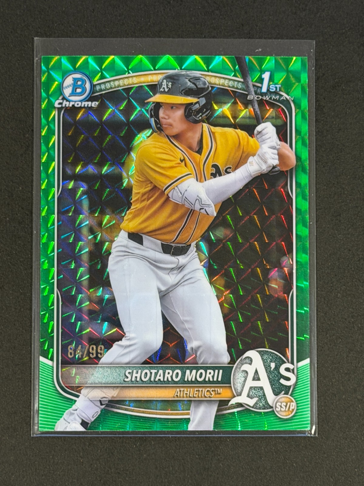 Shotaro Morii - 2025 Bowman Chrome 1st Green Geometric SP #84/99 Rookie RC