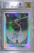 2014 Bowman Prospect Chrome Refractor 440/500 Chris Taylor BGS 9 MINT Auto 07e4