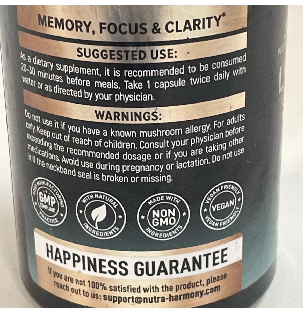 Lot of 3  Nutra Harmony Lion's Mane Supplement - 1200mg - 120 Capsules  EXP 6/26