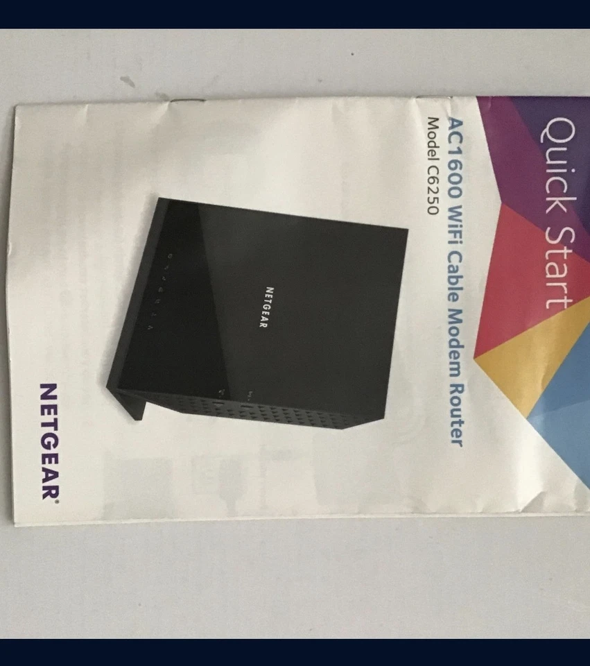 NETGEAR AC1600 Wifi Cable Modem Router C6250 - Black (C6250-100NAS) Foto 4 de 4