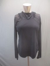 Zella Size M Womens Black Stretch Long Sleeve Cowl Neck Activewear Hoodie 025