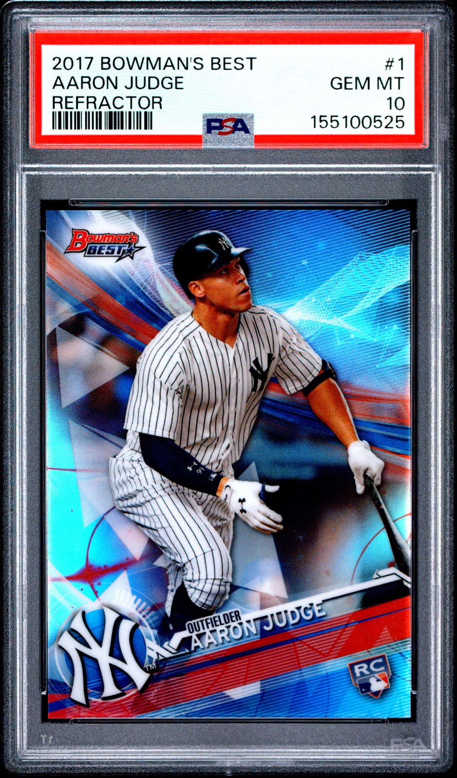 2017 BOWMAN'S BEST REFRACTOR #1 AARON JUDGE ROOKIE RC PSA 10