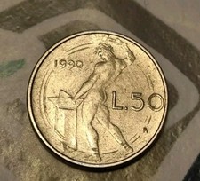 50 Lire 1990 Piccole Errore di Conio 