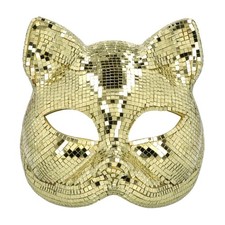 DEMI-MASQUE CHAT DISCO FACETTES OR ADULTE