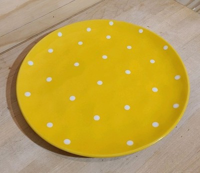 Maxwell & Williams Sprinkle Yellow Dinner Plate White Polka Dots Replacement EUC