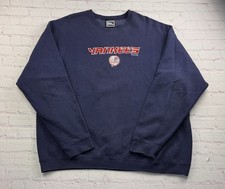 Vintage 1997 MLB New York Yankees Embroidered Blue Sweatshirt Pro Player Sz XXL