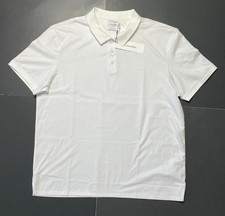 NWT 69.50 Calvin Klein Men's Size XL Brilliant White Short Sleeve Polo Shirt