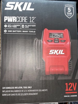 NEW SKIL PWR CORE 12 12-Volt Cordless Inflator - Tool Only (Not for 20v Battery)