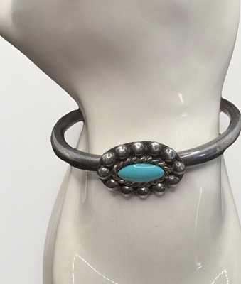 Native Cuff Braclet Silver 925  (25g) Sleeping Beauty Turquoise-Mon