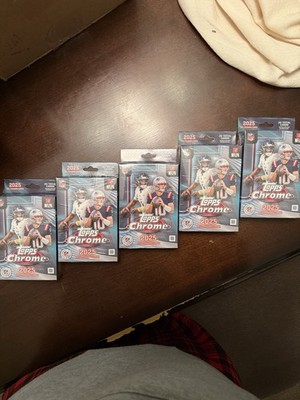 Lot of 5 - 2025 Topps Chrome Football NFL Hanger Boxes In Hand - New & Sealed