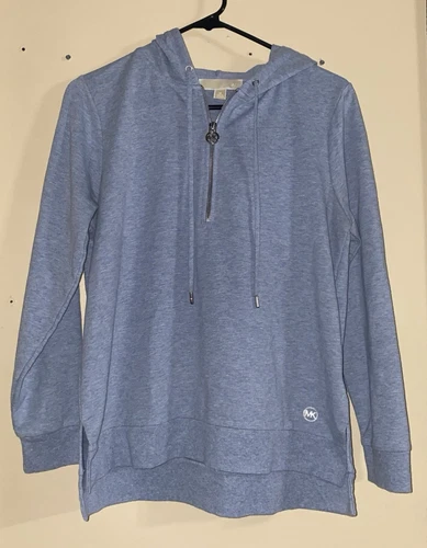 Michael Kors maglione donna blu medio felpa 1 4 zip felpa pullover maglia