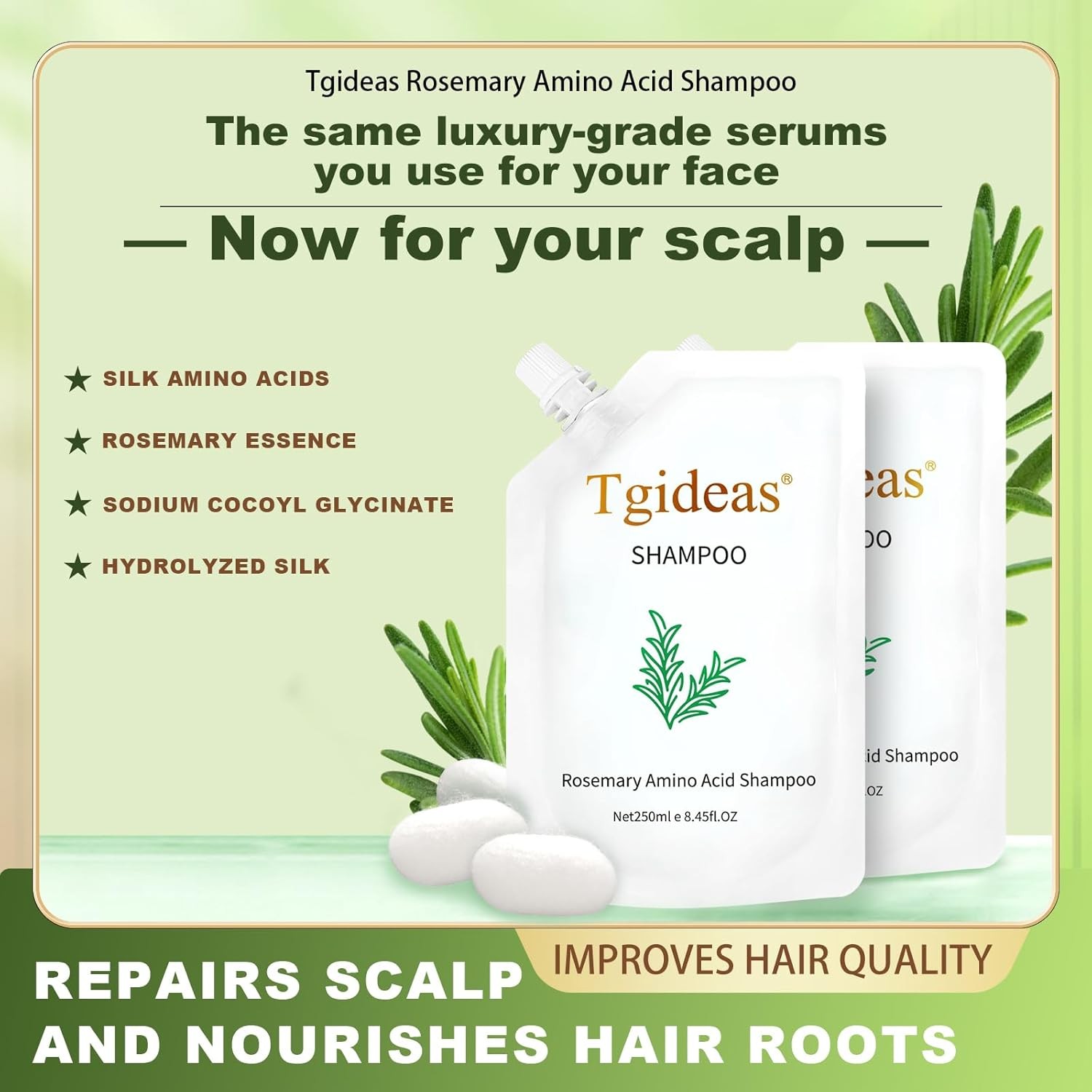 Tgideas Rosemary Amino Acid Shampoo, Hair Growth Shampoo for Thinning Hair... 