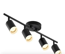 Bojim Flexible Led Track Lighting, 4-Light Black Fixtures Ceiling, Spotlight