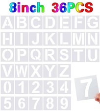 36 Pcs Large Alphabet  Number Stencils, Reusable Letter Stencils for...