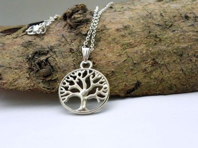 Halskette Baum des Lebens Kette 925 Silber plattiert Geschenk Liebe Strand
