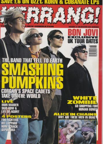 Kerrang! #572 Nov 1995-Korn-Paw-Ozzy-S.Pumpkins-Iron Maiden-White Zombie+Posters - Picture 1 of 12
