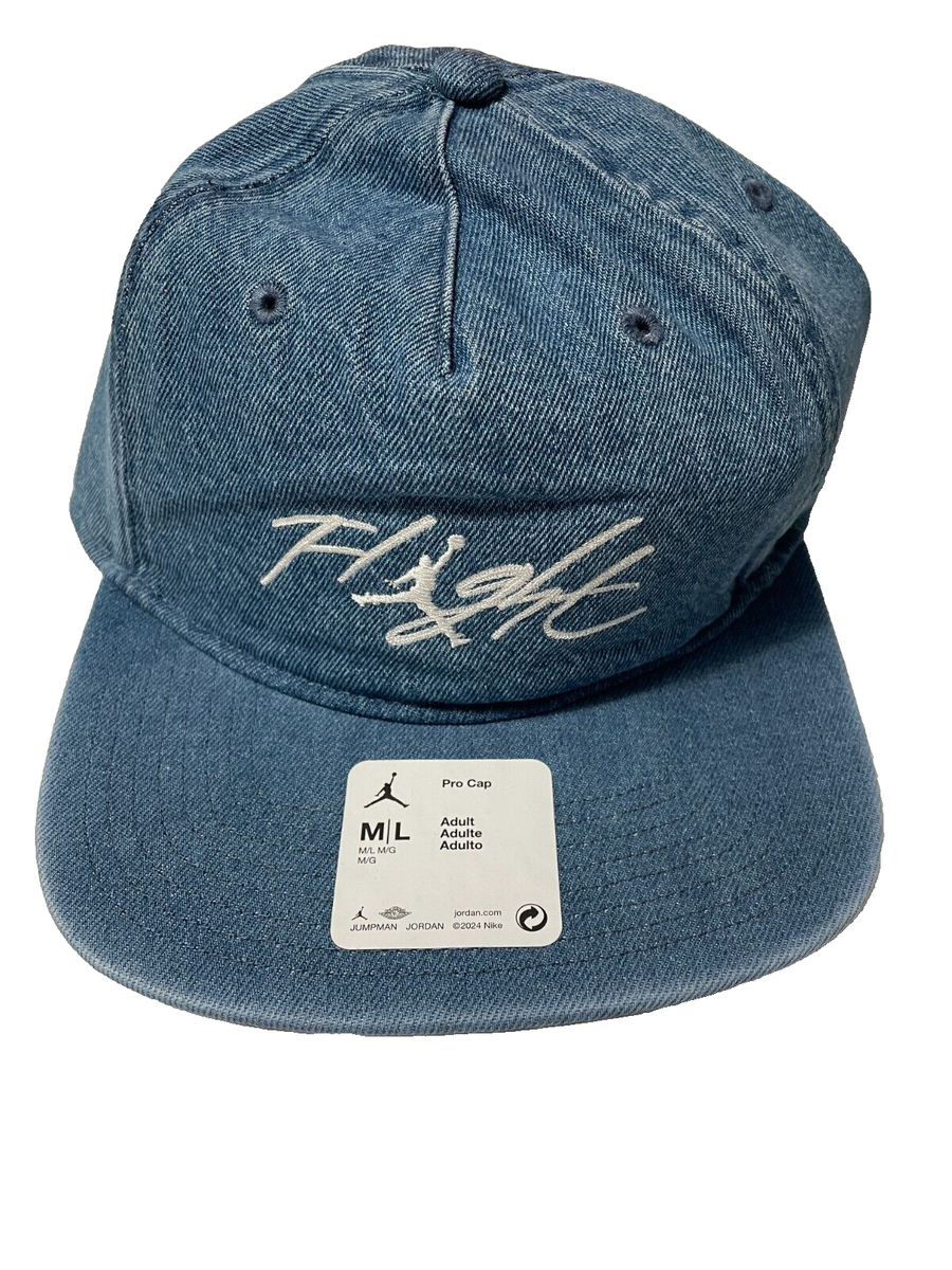 Jordan Pro Hat Mens Jumpman Flight Unstructured Strapback Cotton Blue Grey