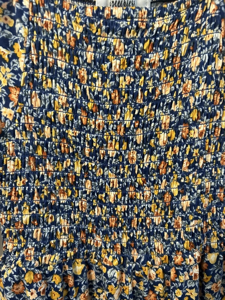 Mameluco floral azul marino Speechless para niñas talla pequeña Foto 3 de 4