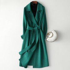 Women Double-sided 100%Wool Cashmere Lapel Co...
