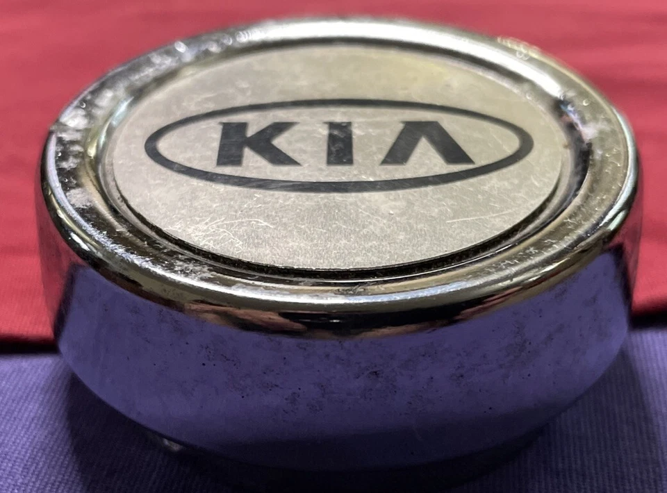 KIA Rio 2000 2001 2002 metal cromo plata tapa central tapacubos rueda 13" 2,50" OEM Foto 4 de 4