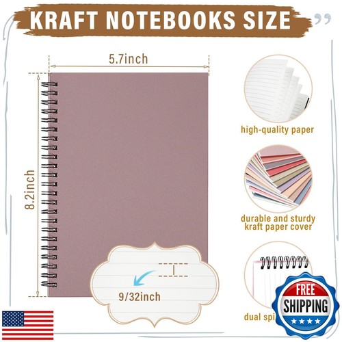 Fuutreo 24 Pcs Spiral Notebook for Work A5 8.3 x 5.7 Inch College Ruled Spira - Picture 2 of 5