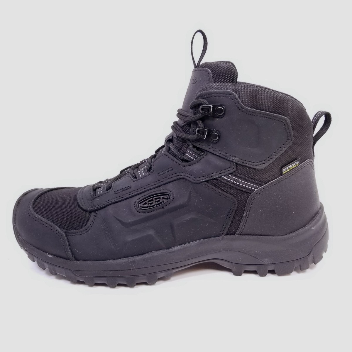 Keen Basin Ridge Waterproof Hiking Work Boot Leather Size 9 Keen Basin Ridge Mid Mens Waterproof All Black Leather  main image 3