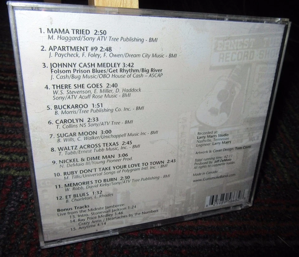 GUNSMOKE NO 5: GUNSMOKE IN MUSIC CITY MUSIC CD, 15 GREAT TRACKS, 3 LIVE, GUC - Image 2 of 2