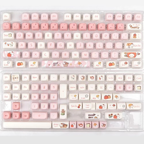 140 Keys Cute Cat Rabbit Puppy Bear Theme Keycaps MOA Profile PBT Key Caps K _ou - Photo 12/17
