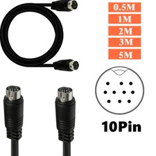 S-Video 10Pin Mini Din Male To Male Video Extension Cable TV Monitor Projector