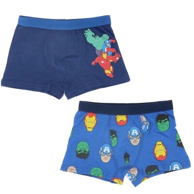 MARKENLOS Boxershorts Jungen Marvel Avengers Unterwäsche 2er Set 122/128 134/140
