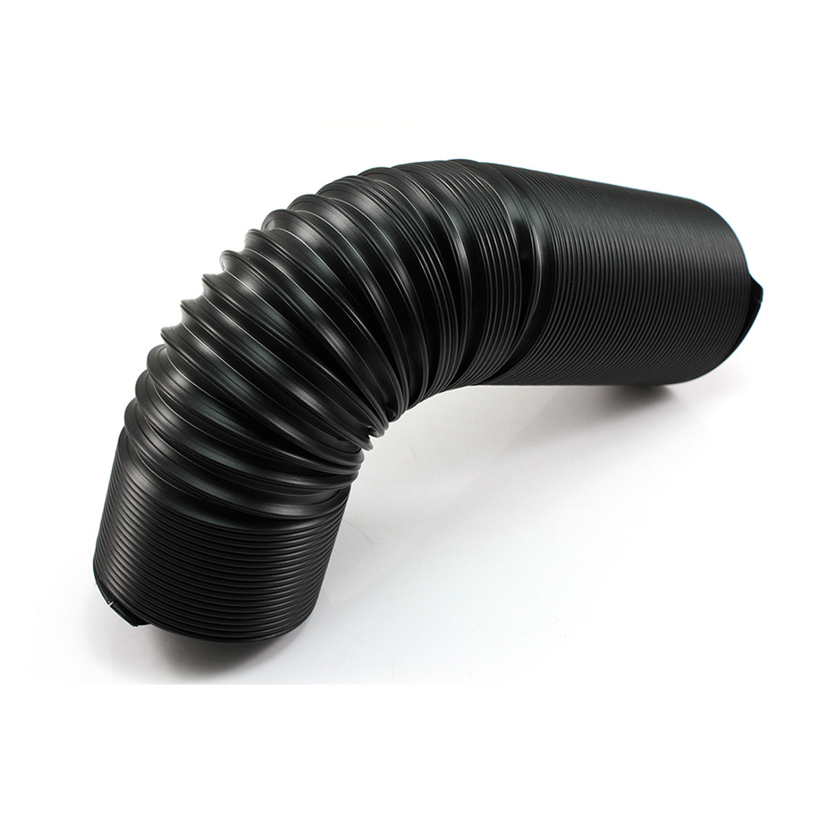 Black 63mm 1M Cold Air Intake Feed Flexible Duct Pipe Hose For Car Air Filter