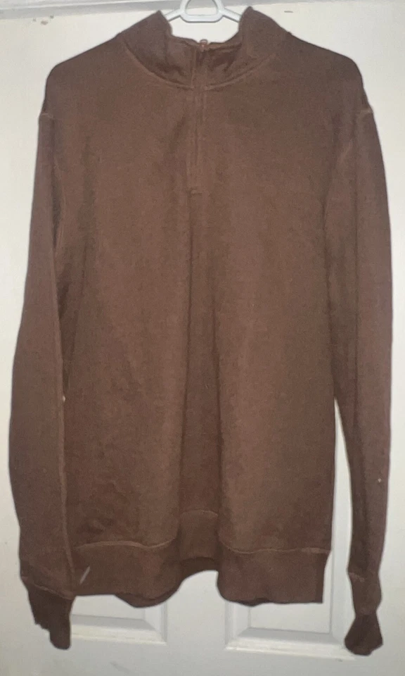 Sudadera Pullover Sonoma Marrón Polar 1/4 Cremallera Para Hombre Talla XXL Foto 4 de 4