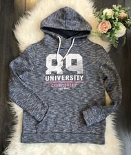 Ladies Burnout Blue Hooded Sweatshirt Size 10