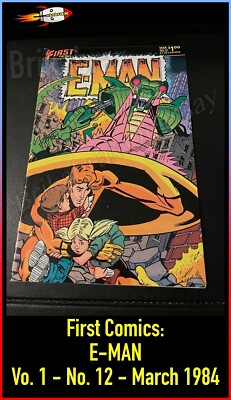 First Comics: E-MAN Vo. 1 No. 12 March 1984 - Vintage Paper Comic