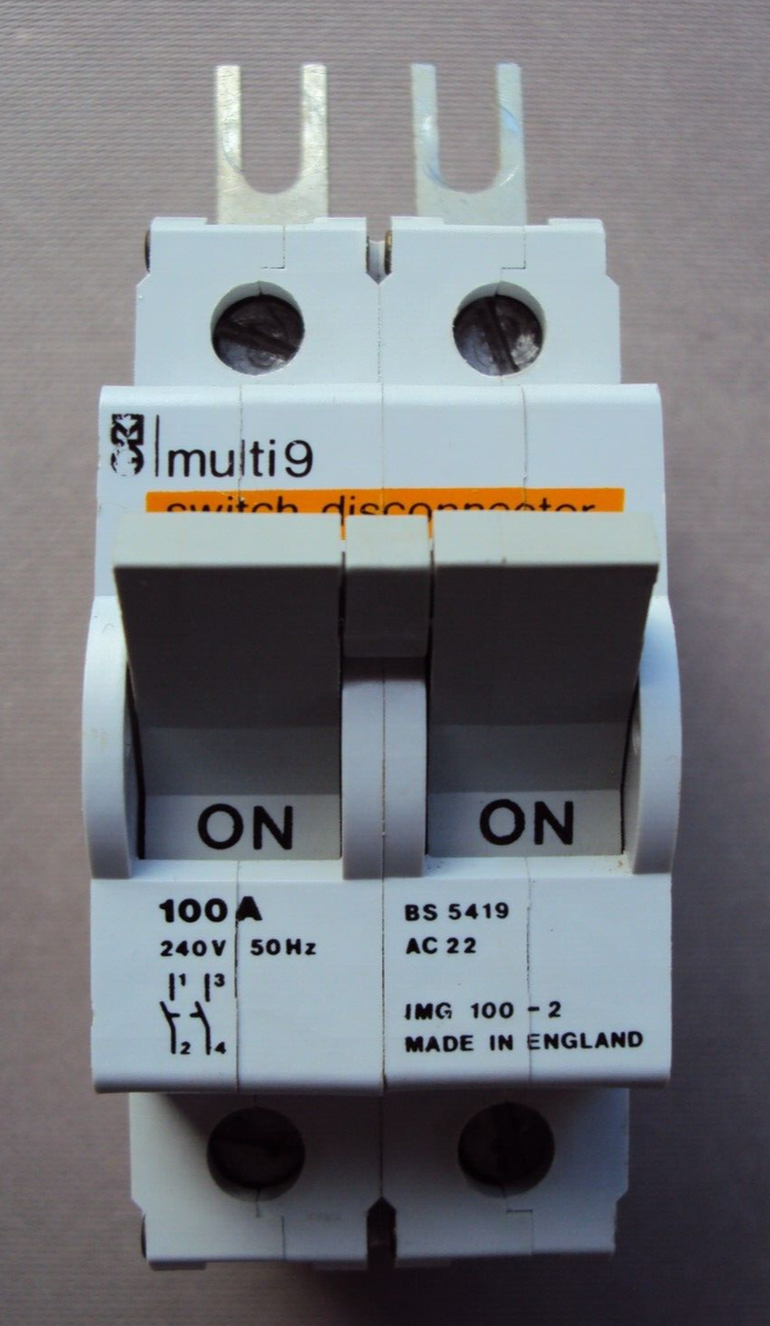 MERLIN GERIN MULTI 9 IMG 100-2 100A DP AC22 BS5419 SWITCH +