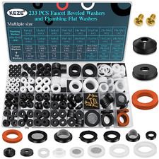 233 Pcs Plumbing and Faucet Washers Assortment Kit for Assorted Spigot Water Hos
